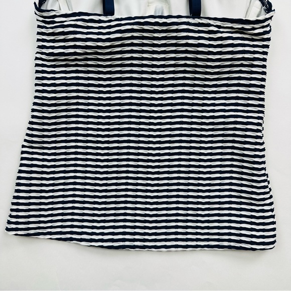 Lands’ End Navy White Striped Tankini Top Size 4 - Picture 6 of 8